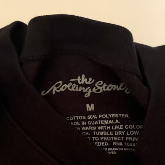 Black Rolling Stones Sweatshirt with Red Lips and Hearts Design - Picture 2 of 3